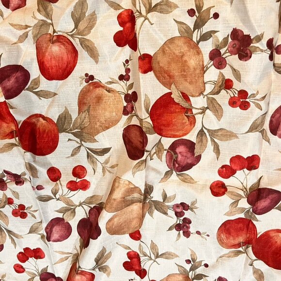 3 Piece Printed Window Treatment Kitchen Curtain Apples 2- Set - Picture 3 of 5